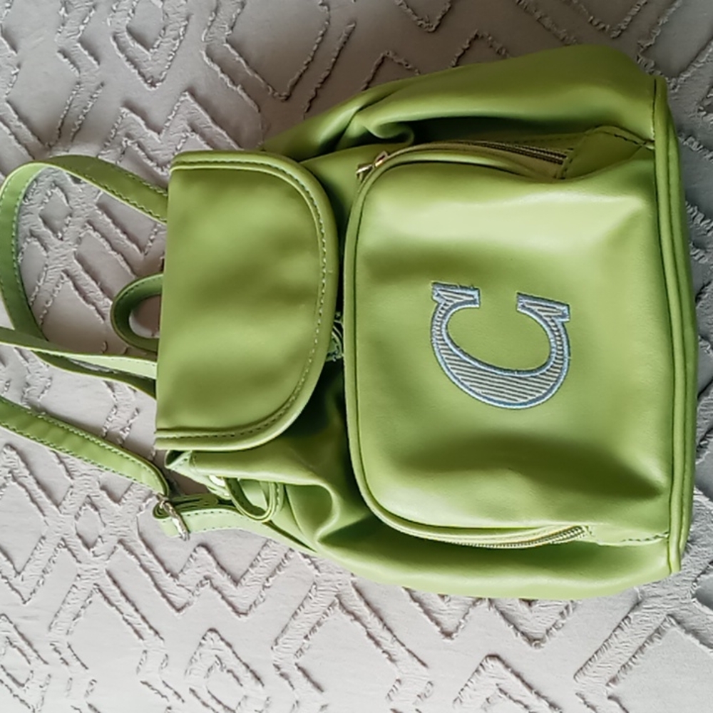 Leather-look backpack purse